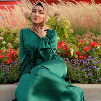 Uus Moslemi Abaya Eid Mubarak Õhtul Kleit Moe Lahti seal kaftan Naiste Kleit Araabia Dubai Elegantne Satiin Palve Kleit Pikk Seelik