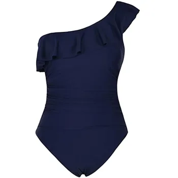 Suvel Naiste Ujumistrikood Ühe Õla Asümmeetrilise Ruffle Beachwear Värviga Ühes Tükis Ujumistrikoo Kiire Kuivamise trikoo Uus