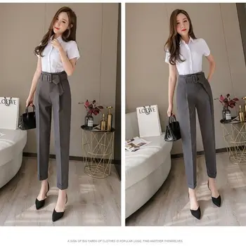 Naiste 2021 Asukoht Ülikond Püksid Kõrge Vöökoht Püksid Naiste Korea Vabaaja Värviga Haaremi Püksid Streetwear Naiste Riided L311