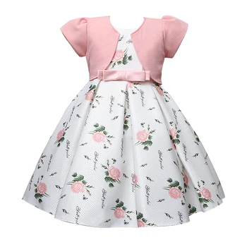 Hetiso 2021 Uute Laste Kleidid + Rätiku Roosi Lille Baby Kleit Tüdrukute Poole Palli Kleit Lapsed Riided Tüdrukutele Ametlik Kleidid