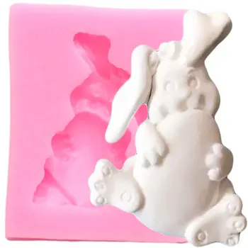 3D Jänes Jänku-Silikoon Vormi Šokolaadi Gumpaste Candy Vaik Savi Voolida DIY Cupcake Torukübar Fondant Kook Dekoreerimiseks Vahendid