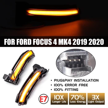 Ford Focus 4 MK4 2019 2020 Dünaamiline Blinkers LED suunatuled Pool Sm-i Lamp Rearview Mirror Märgutuli Car Styling