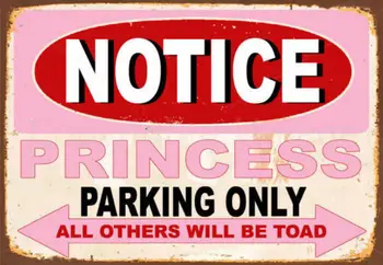 Aviso princesa de para estacionamiento, kartelli de estaño de METALLIST, placa de viilutatud