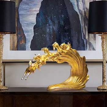 Põhjamaade Hobuste Võidusõidu Artware Looma Skulptuur Kodu Kaunistamiseks Tarvikud Moodsa Kunsti Crystal Baasi Kuju Tuba Käsitöö Figuriin