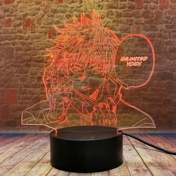 Lahe Jujutsu Kaisen Mudel 3D Illusioon LED Tabel Nightlight Värvikas Muutmine Kerge Satoru Gojo Anime, Joonis Mänguasjad