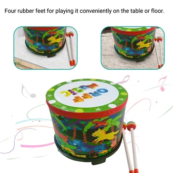 Muslady 8 Tolline Värviline Puidust Põrand Drum Lasteaed Löökpillid Vahend Mänguasjade 2 Mallets Lapsed Lapsed