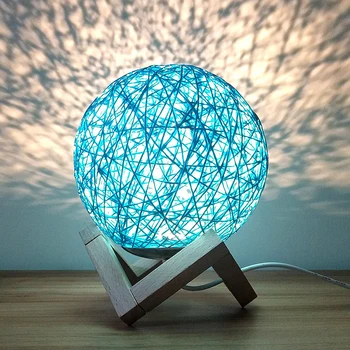 15cm LED Tähine Rotangist Palli 110-220V AC energiasäästlikke Puit, Kuu, Öö-Öö, Valgus Romantiline Pulm Teenetemärgi