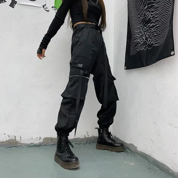 GOOHOJIO 2020. aasta Uus Hip-Hop Harajuku Cargo Püksid Naiste Sügis Vintage Lasti Naiste Püksid Kõrge Vöökoht Pahkluu Pikkusega Püksid Naistele