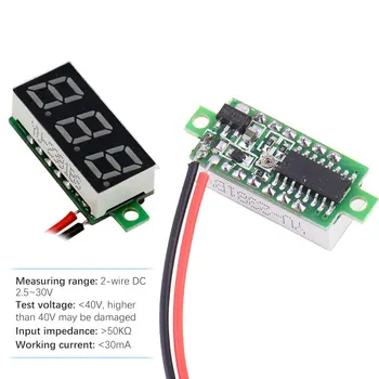 Mini Digitaalne Voltmeeter-Pinge Tester Arvesti 0.28-Tolline 2.5 V-30V, LED Ekraan, Elektrooniline Osad, Tarvikud, Digitaalne Ekraan Voltmeeter