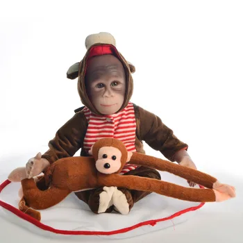 Pehme lapiga Keha Uuestisündinud Beebi Nukk on 46 cm Tõetruu ahv silikoon Baby doll Uuestisündinud Realistlik Lapsi Nukud Lastele Xmas parim Kingitus