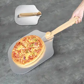 Eemaldatav Pikk Käepide 12 tolline Perforeeritud Pizza Koorega Eemaldatav Pizza Kühveldada Alumiinium mittelibiseva Käepidemega Pizza Peels Pizza Tööriist