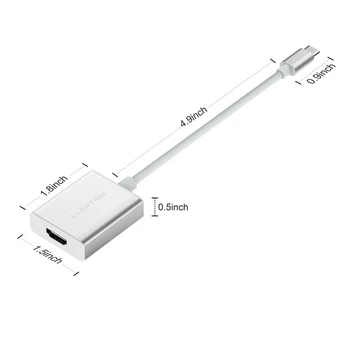 LENTION USB K 4K HDMI-Ühilduva Digitaalse AV-Adapteriga USB-C 4K30Hz Peegel ja Laiendada Mode Adapter Sülearvuti,Hõbedane