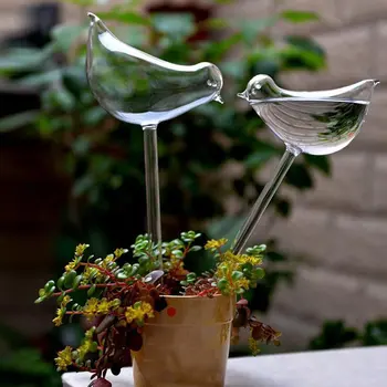 Lindude Kuju Selge Klaas Ise Jootmine Vastupidav Mini Läbipaistev Taime Kasta Aias Taimede Kastmiseks Seade