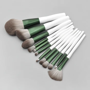 12tk Roheline Meik Pintslid Tööriista Komplekt Kosmeetika Pulber Eye Shadow Sihtasutus, Põsepuna Segamine Ilu moodustavad Pintsel