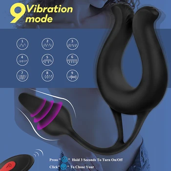 Peenise Vibraator Meestele Peenise Massager Ringi Anal Plug Eesnäärme Massaaž Hilinenud Ejakulatsioon Kukk Ring Täiskasvanud Sugu Mänguasjad Mees