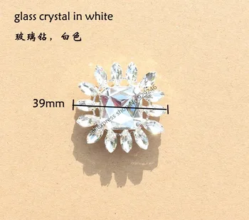 1tk/palju 39mm selge klaas kristall rhinestone metallist nupp päevalille dekoratiivne nööp naiste mantel pulmakleit teenetemärgi