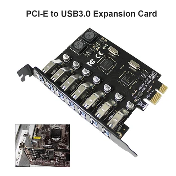 USB PCI-E laienduskaardi Suure Kiirusega 7 Pordid USB 3.0 HUB Adapter PCI Express Extender Välise Kontrolleri jaoks, Lauaarvuti, Arvuti