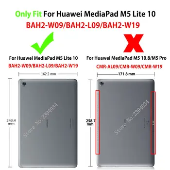 Uus Huawei MediaPad M5 lite 10 shell BAH2-L09 BAH2-W09 BAH2-W19 10.1 tolline smart cartoon värvitud bracket kaitsev kate