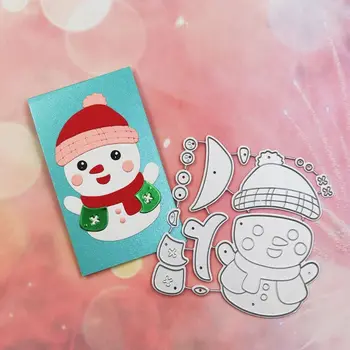 Christmas Snowman Metalli Lõikamine Sureb Šabloon Scrapbooking DIY Album Tempel Paber R7RC
