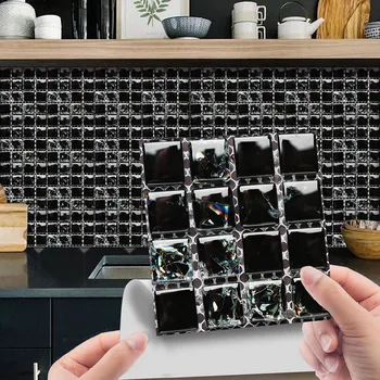3D Crystal Plaat Kleebised 10pc DIY Veekindel isekleepuvad Seina Kleebised Для Кухни Teenetemärgi Наклейки Cozinha