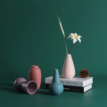 Lihtne Morandi Värvi Portselanist Laua Vaasid Lilled Väike Värviline Kunst Vaas Pot Filler Kaasaegne Kontor Kogumise Decor