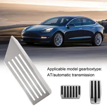 3tk Gaasipedaali Tundlik Mitte-tõsta Roostevabast Terasest Hõbedast Värvi Suu Pedaalid tampoonid Tesla Model 3 2019-2021