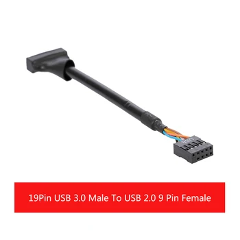 19Pin USB 3.0 Mees USB 2.0 9-Pin Emane Emaplaadi Kaabel Eluaseme Adapter Line Converter emaplaadi esipaneeli ühenduspesad