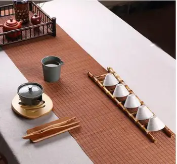 Bambusest redelist cup riiul bambusest kungfu tee seadistada käsitsi valmistatud täispuidust tee tassi äravoolu hammas tee tabel ladustamise rack