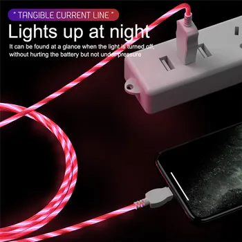 1M LED USB-Laadija Kaabel iPhone X XS MAX 8 7 6s 6 pluss 11 Pro Kiire Laadimine Voolav valgus Kaabel iPad Mini Juhe Traat