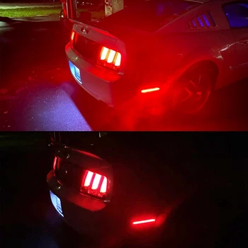 Auto Punane Objektiivi Tagumine küljeääretulelaternaid Blinker 48LED Fender Udutuled jaoks-2018 Ford Mustang Punane 12V