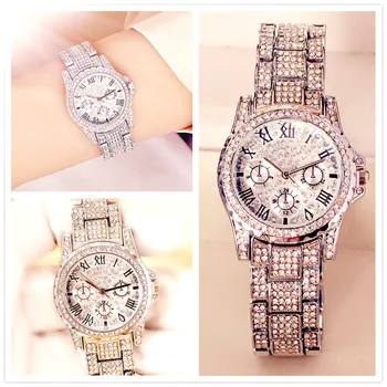 Naiste Quartz Watch Fashion Bling Vabaaja Vaadata Emane Hõbedane Quartz Watch Kristall Teemant Kell