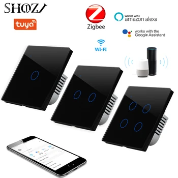 ZigBee Smart Home Wifi Touch Lüliti,2/3 Viis Karastatud Klaasist Paneel, Kogu Maja Tulede Lüliti Töötab Alexa Google Kodu