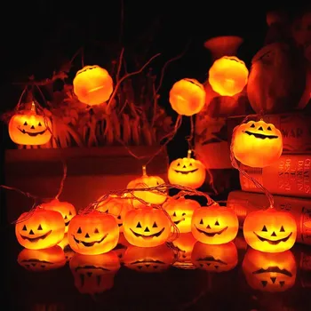Halloween Pumpkin String LED Tuled 1M/2M/3M Aed Kodu Poole Festival Väljas Kaunistamiseks Puhkus Aku või USB 5V soe valge