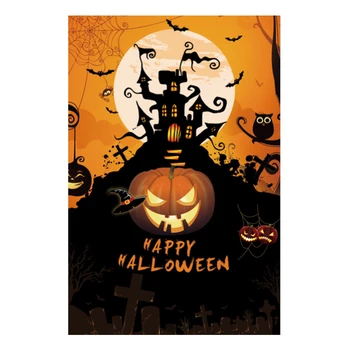 Aed Lipu Masinaga Pestav Halloween Decor Vertikaalne Kahepoolne 12×18 Tolli