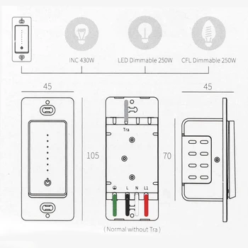 Wifi Smart Dimmer Lüliti Ventilaatori Kiiruse Kontroller ühildub Alexa Google ' i Kodu kaugjuhtimine Ühe Poolusega Neutraalne Traat
