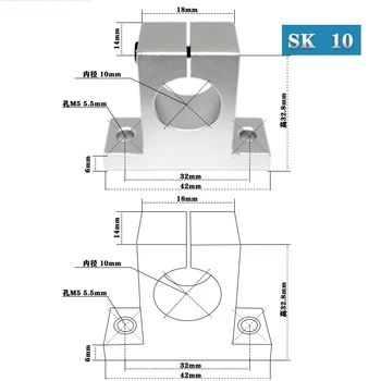 Optiline telg, millega istme liugur vertikaalne tugi seat kandev iste SK8 SK10 SK12 alumiiniumist optilise telje bracket 3D-printer