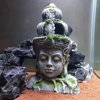 Akvaariumi Kivi Buddha Ornament Retro Kujukeste Vaik Kala Tank Roomajate Peidikusse Koobas Maastiku Kaunistamise Tarvikud