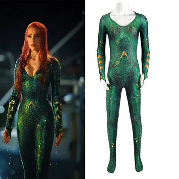 Uus Naiste Filmi Aquaman Kostüüm Kuninganna Mera Cosplay Kostüüm Zentai Tõmblukk Bodysuit Daamid Sobiks Jumpsuits