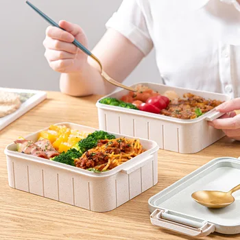 Jaapani Lunch Box Mikrolaineahi Lekkekindlad Ring Soojendusega Bento Box Nisu Õled Eco Sõbralik Fiambrera Sööki Prep Konteinerid ED50FH