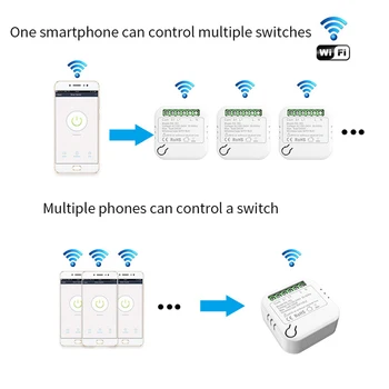Tuya Wi-Fi Smart Lüliti 100-240V Traadita Targa Kodu Automaatika Moodulid Smart Life/Tuya APP hääljuhtimine Koos Alexa Google