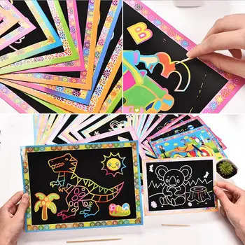 10tk/palju Magic Rainbow Scratch Raamat Paber-Must DIY Kate Joonis Mänguasjad Kraapides Maali Lapsed Xmas Kingitused