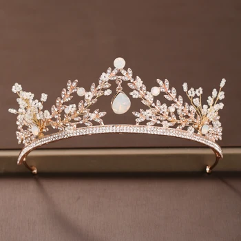Mood Crystal Tiaras Ja Kroonid Peapaelad Kuld Juuksed Tarvikud Pulmad Pruudi Kuninganna Printsess Diadem Naiste Juuksed Ehted Kingitus