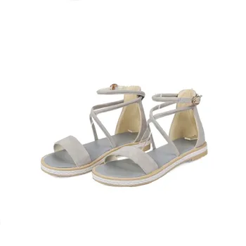 Suur Suurus, Lihtne mood vabaaja sandaalid suveks korter sandaalid daamid naiste kingad naine