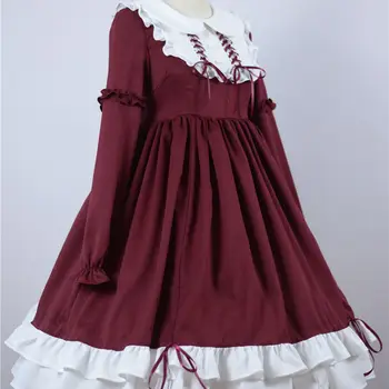 Magus Roosa, Punane Roheline Lolita Kleit Vintage Bowknot Armas Victoria Kawaii Printsess Haldjas Pikkade Varrukatega Tüdrukute Naiste Kleit