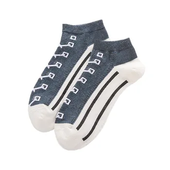 Kvaliteetne meeste vabaaja sport puuvillased sokid paat sokid Harajuku mood higi-imav värvi sobitamise shoelace paari sokke
