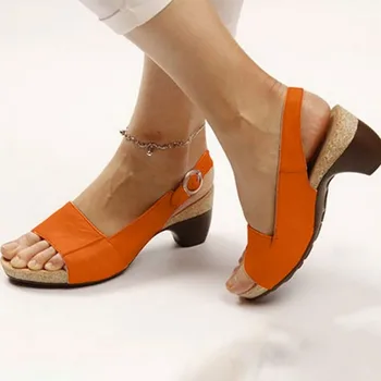 Sandaalid mujer 2021 Naine Wedge Kontsaga Kingad PU Nahast Naiste Suvised Mugavad Sandaalid Tõsta-Korter Sandaalid Platvorm Kingad