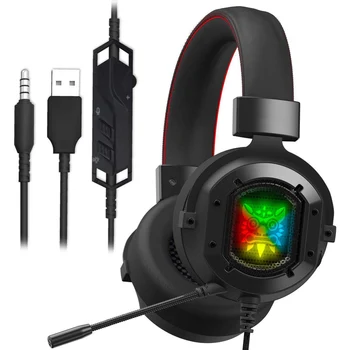 K3s 3,5 mm Gaming Kõrvaklapid LED Stereo Ümbritseb Peakomplekt kooskõlas PS4s jaoks Xboxs Üks ARVUTI GDeals
