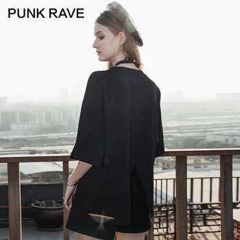 PUNK RAVE Tüdruk on Punk Must Suvi O-kaeluse Lühikese Varrukaga T-särk Naiste Puuvillane Prindi Lahti Mitmekülgne Top Trend Tops Streetwear