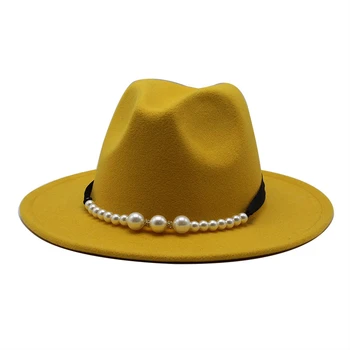 Fedora Müts Hawkins Leidsid ühise Põllumajanduspoliitika Lai Nokk Daamid Huopahattu Naine Chapeau Müts Naiste Jazz Kiriku Ristiisa Sombrero Mütsid