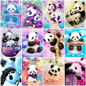 Panda Diamond Maali Kit Loomade 5D Diy Täis Ruut, Ring Diamond Tikandid Mosaiik Kive ristpistes Kodu Kaunistamiseks